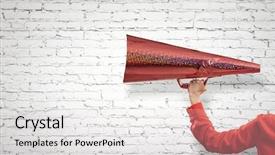  Presentation with announcement - Slides with 3d speaker - make your announcement mixed media background and a light gray colored foreground