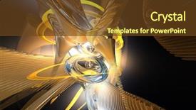  Presentation with orange abstract - Presentation featuring 3d speaker - orange rings wires in space background and a tawny brown colored foreground