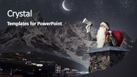  Presentation with santa - PPT layouts consisting of 3d speaker - santa is coming mixed media background and a dark gray colored foreground