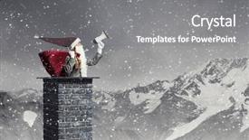  Presentation with santa - PPT theme consisting of 3d speaker - santa is coming mixed media background and a gray colored foreground