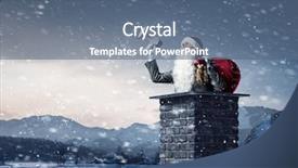  Presentation with santa - Colorful presentation theme enhanced with 3d speaker - santa is coming mixed media backdrop and a ocean colored foreground