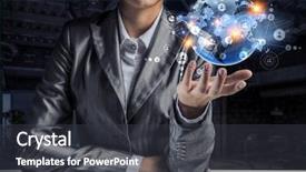  Presentation with networking - Amazing slide set having 3d sphere earth - global communication and networking mixed backdrop and a dark gray colored foreground