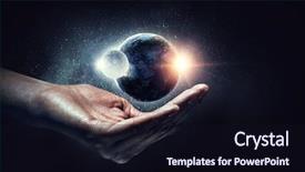  Presentation with world - PPT layouts consisting of 3d sphere earth - this world in our hands background and a wine colored foreground