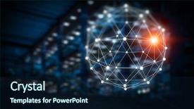  Presentation with connection - Colorful slide deck enhanced with 3d structures - connection and communication concept 3d backdrop and a navy blue colored foreground