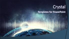  Presentation with universe - Theme enhanced with 3d sphere earth - our unique universe 3d rendering background and a wine colored foreground