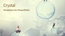  Presentation with soap - Slides with 3d sphere - people on 3d soap bubbles background and a cream colored foreground