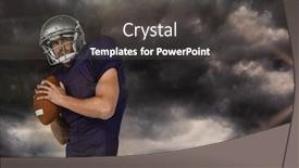  Presentation with gloomy - Theme consisting of 3d sports manto throwing the ball against gloomy sky background and a dark gray colored foreground