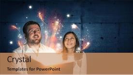  Presentation with story book - Slide deck featuring 3d story book - moments of family togetherness mixed background and a  colored foreground