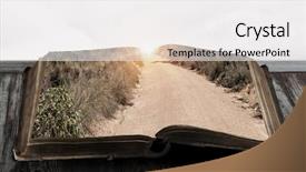  Presentation with story book - Amazing presentation design having 3d story book - natural and picturesque mixed media backdrop and a  colored foreground