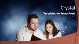  Presentation with once upon time - Theme consisting of 3d story book - once upon a time mixed background and a  colored foreground