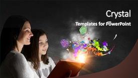  Presentation with once upon time - Colorful slide set enhanced with 3d story book - once upon a time mixed backdrop and a black colored foreground