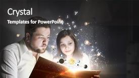  Presentation with once upon time - Colorful slide deck enhanced with 3d story book - once upon a time mixed backdrop and a dark gray colored foreground