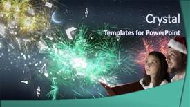  Presentation with once upon time - Presentation theme having 3d story book - once upon a time mixed background and a wine colored foreground