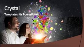  Presentation with once upon time - Slides featuring 3d story book - once upon a time mixed background and a dark gray colored foreground