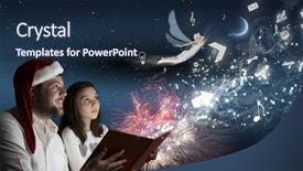  Presentation with once upon time - Cool new PPT theme with 3d story book - once upon a time mixed backdrop and a navy blue colored foreground