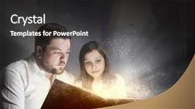  Presentation with once upon time - Theme featuring 3d story book - once upon a time mixed background and a dark gray colored foreground