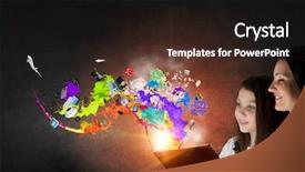  Presentation with once upon time - Slide set consisting of 3d story book - once upon a time mixed background and a wine colored foreground