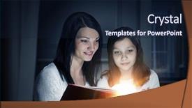  Presentation with once upon time - Slides consisting of 3d story book - once upon a time mixed background and a wine colored foreground