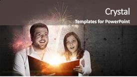  Presentation with once upon time - Theme with 3d story book - once upon a time mixed background and a dark gray colored foreground