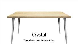  Presentation with wooden - PPT theme featuring 3d table on white background background and a white colored foreground