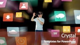  Presentation with augmented reality - Theme enhanced with 3d glasses with menu background and a  colored foreground