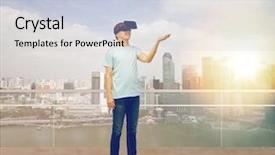  Presentation with entertainment - Audience pleasing presentation theme consisting of reality headset or 3d glasses backdrop and a lemonade colored foreground