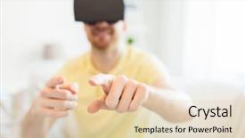  Presentation with virtual technology - PPT layouts featuring 3d technology virtual reality entertainment background and a lemonade colored foreground