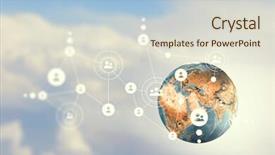  Presentation with telecommunications - Cool new slide set with 3d telecommunications - global connections concept mixed media backdrop and a lemonade colored foreground