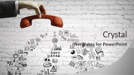  Presentation with red carpet retro style - Audience pleasing slide deck consisting of 3d telecommunications - retro red phone receiver mixed backdrop and a light gray colored foreground