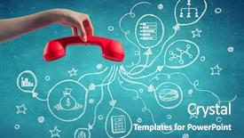  Presentation with retro - Amazing PPT layouts having 3d telecommunications - retro red phone receiver mixed backdrop and a teal colored foreground