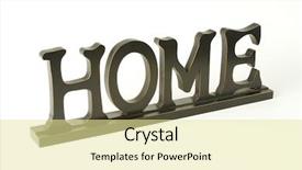  Presentation with decoration - Audience pleasing presentation design consisting of 3d text - carved wood home decoration backdrop and a  colored foreground