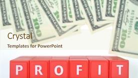  Presentation with profit - Slides featuring 3d text boxes - abstract profit with us dollar background and a soft green colored foreground