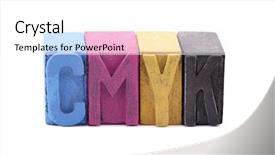  Presentation with blocks - Theme having 3d text boxes - cmyk made from old letterpress background and a white colored foreground