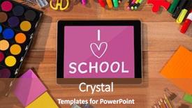  Presentation with school - Presentation design consisting of 3d text boxes - digital composite of tablet background and a red colored foreground