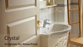  Presentation with interior of the earth - Presentation theme featuring 3d tile - bathroom indor interior background and a coral colored foreground