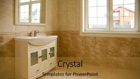  Presentation with interior of the earth - Cool new PPT layouts with 3d tile - empty bathroom indor interior backdrop and a gold colored foreground