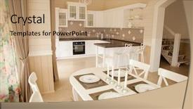  Presentation with luxury - Amazing slide deck having 3d tile - luxury wooden kitchen backdrop and a coral colored foreground