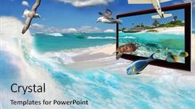  Presentation with technology animé - Presentation theme having 3d tv technology in your background and a light blue colored foreground