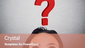  Presentation with digital image - Cool new slide deck with 3d uestions - digital generated image of woman backdrop and a coral colored foreground
