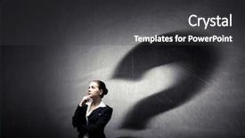  Presentation with questions - Audience pleasing PPT theme consisting of 3d uestions - having some questions in her backdrop and a dark gray colored foreground