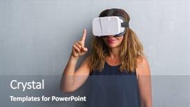  Presentation with business woman standing on maze - Beautiful presentation featuring 3d uestions - middle age hispanic woman standing backdrop and a ocean colored foreground