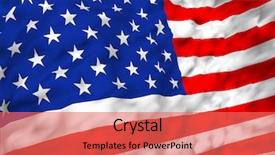  Presentation with usa flag - Beautiful presentation theme featuring 3d usa - american flag 3d backdrop and a  colored foreground