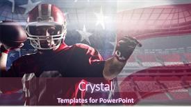  Presentation with american football and helmet on field - Beautiful slides featuring 3d usa - american football player standing backdrop and a violet colored foreground