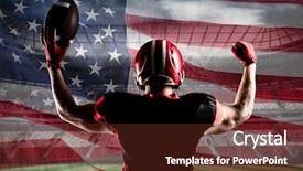  Presentation with victory - Cool new presentation theme with 3d usa - american football player standing backdrop and a tawny brown colored foreground