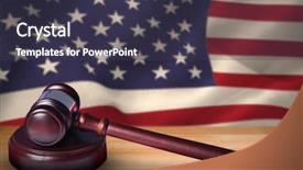  Presentation with america flag - Cool new theme with 3d usa - hammer and gavel against 3d backdrop and a tawny brown colored foreground