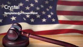  Presentation with america flag - PPT layouts with 3d usa - hammer and gavel against 3d background and a tawny brown colored foreground