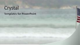  Presentation with usa flag - Amazing presentation theme having 3d usa flag against beach backdrop and a  colored foreground