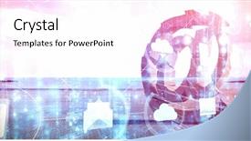  Presentation with virtual memory in cloud computing - Beautiful slide deck featuring 3d water technology - 3d illustration of at sign backdrop and a white colored foreground