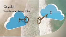  Presentation with digital transformation industry - Beautiful presentation theme featuring 3d water technology - digital composite of 3d key backdrop and a soft green colored foreground