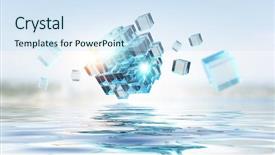  Presentation with environment - Colorful slides enhanced with 3d water technology - innovative technologies and environment backdrop and a sky blue colored foreground